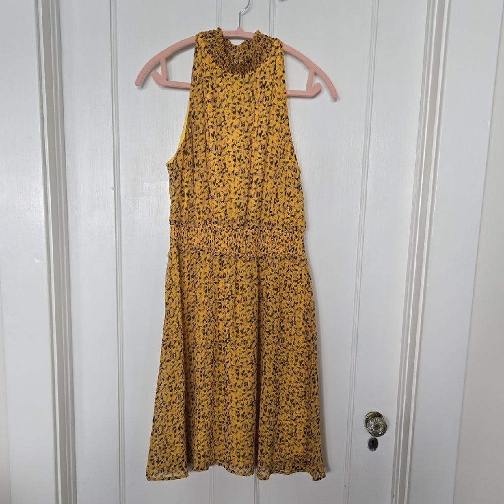 Sam Edelman Yellow Floral Midi Dress